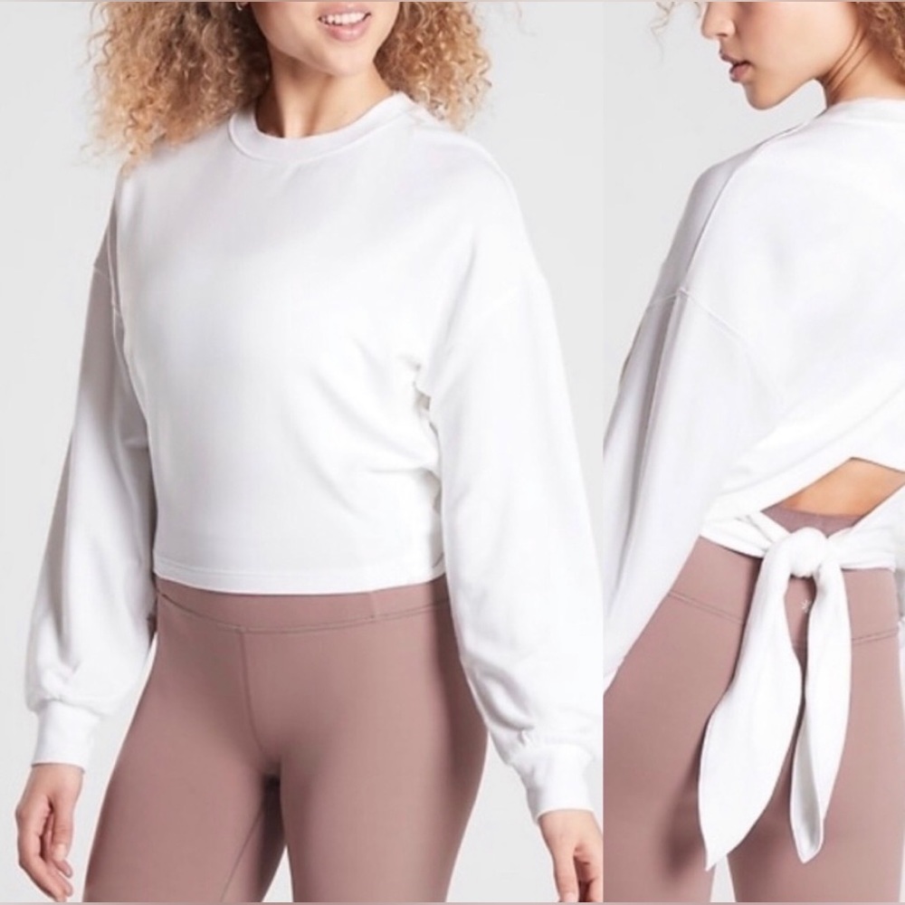 Athleta Yoga Tie Back Sweatshirt Size Small
